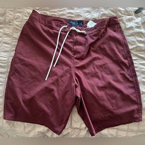 Abercrombie & Fitch Maroon Athletic Shorts
